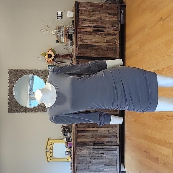 Sundry for Anthropologie slubbed knit puff sleeves mini dress with ruchi… - Picture 3 of 14